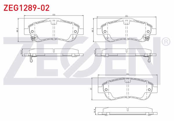 ZEGEN ZEG1289-02 | Fren Balata Ön Ikazlı Honda Cr-V III 2.0 I-Vtec 2006-2012 / Cr-V III 2.2İ Ctdı 2006-2012 / Cr-V IV 1.6İ Dtec 2012-2014 / Cr-V IV 2.0 2012-2014 / Cr-V IV 2.2İ 2012-2014