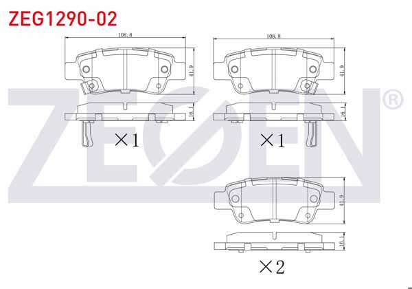 ZEGEN ZEG1290-02 | Fren Balata Arka Ikazlı Honda Cr-V III 2.0 I-Vtec 2006-2012 / Cr-V III 2.2İ Ctdı 2006-2012 / Cr-V IV 1.6İ Dtec 2012-/ Cr-V IV 2.0 2012-/ Cr-V IV 2.2İ Ikazlı 2012 -