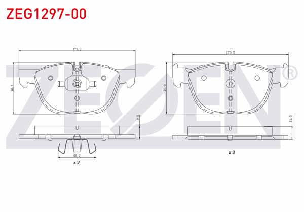 ZEGEN ZEG1297-00 | Fren Balata Ön BMW X5 (E70) 3.0 D 2007-2012 / BMW X5 (E70) 3.0 Sı 2007-2012 / BMW X5 (E70) 3.0 Sd 2007-2012 / X6 (E71,E72) 3.0 D 2008 -