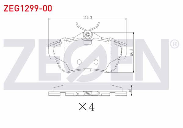 ZEGEN ZEG1299-00 | Fren Balata Arka Fiat Scudo (270) 1.6 Mjt 2007-/ Scudo 2.0 Mjt 2007-/ Citroen Jumpy II 1.6 HDI 2006-/ Jumpy II 2.0 HDI 2006-/ Peugeot Expert 1.6 HDI 2007-/ Expert 2.0 HDI 2007 -
