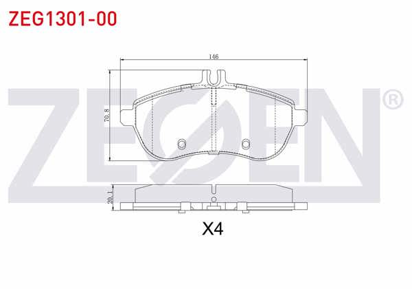 ZEGEN ZEG1301-00 | Fren Balata Ön Mercedes C Serisi (W204) C 180 2007-2014 / C 200 CDI 2007-2014 / C 200 2007-2014 / C 220 CDI 2007-2014 / C Serisi (S204) C 200 CDI 2007-/ C 200 2007-/ C 220 CDI 2007-/ C 250 CDI 2007 -