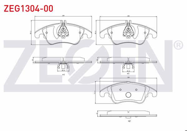 ZEGEN ZEG1304-00 | Fren Balata Ön Mercedes C Serisi (W204) C 220 CDI 2007-2014 / C 320 CDI 2007-/ E Serisi (W212) E 180 2009-/ E 200 2009-/ E 220 CDI 2009-/ E 250 CDI 2009-/ CLS (C218) CLS 350 CDI 2012-/ CLS 250 CDI 2012 -
