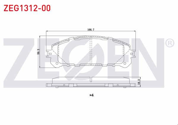 ZEGEN ZEG1312-00 | Fren Balata Ön Tel Delikli Toyota Rav4 IV (Zsa4,Ala4) 2.0 Vvt-I-2.0 D-4D 4X4 2012-/ Lexus Nx (_Z1_) 2.5 2014-/ Rx (_L2_) 450H 3.5 T 2015-/ Es VII (Z10_, _A10_, _H10_) 2.5 Hybird 2018 -