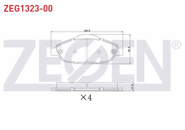 ZEGEN ZEG1323-00 | Fren Balata Ön Peugeot 308 (4A,4C) 1.6 HDI-1.6 VTI-1.6 Thp 2007-2013 / 3008 1.6 HDI-1.6 2009-/ 5008 1.6 HDI 110 Hp 2009 -