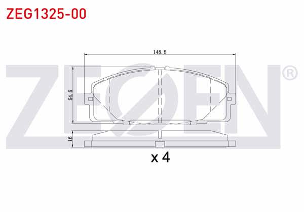 ZEGEN ZEG1325-00 | Fren Balata Ön Toyota Hı-Ace IV (_H1_,_H2_) 2.4 TD 1996-2006 / Hı-Ace IV (_H1_,_H2_) 2.5 D-4D 1996-2006