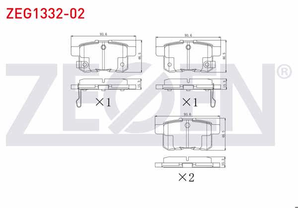 ZEGEN ZEG1332-02 | Fren Balata Arka Honda Accord VIII (Cu) 2.0 I-Vtec 2008-/ Accord VIII (Cu) 2.2 I- CDTI 2008 -