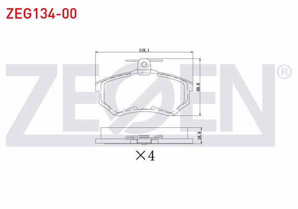 ZEGEN ZEG134-00 | Fren Balata Ön Audi 80 2.0 1986-1991 / 100 1.8 1982-1990 / Chery Alıa 2006-2013 / Tıggo 2006-2014 / VW Caddy II 1995-2004 / Passat B3-B4 1988-1996 / Seat Toledo 1993-1999 / Inca 1995-2003