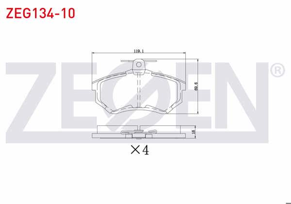 ZEGEN ZEG134-10 | Fren Balata Ön Volkswagen Polo Classic (6Kv2) 1.6 1995-2001 / Golf II (19E,1G1) 1.8 Gtı 1983-1992 / Audi 80 (89,89Q,8A,B3) 1.8 S 1986-1991 / 80 (89,89Q,8A,B3) 1.6 TD 1986-1991