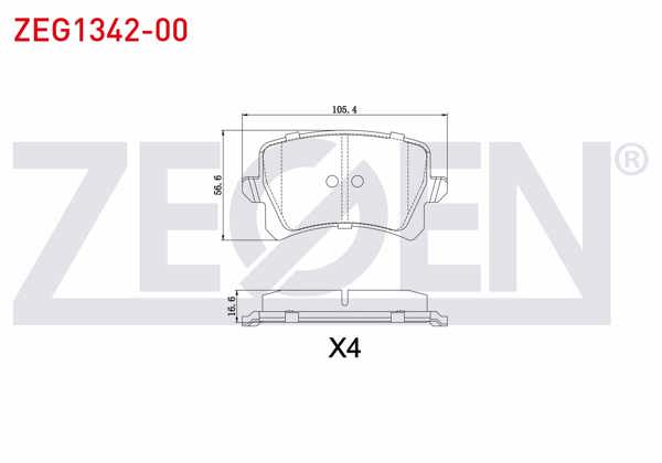 ZEGEN ZEG1342-00 | Fren Balata Arka Volkswagen Tiguan (5N_) 1.4 TSI 2007-2016 / Tiguan (5N_) 2.0 TDI 2007-2016 / Tiguan (5N_) 2.0 FSI 2007-2016 / Audi Q3 (8U) 1.4 TFSI 2011-/ Q3 (8U) 2.0 TDI 2011-/ Seat Alhambra 1.4 TSI 2010 -