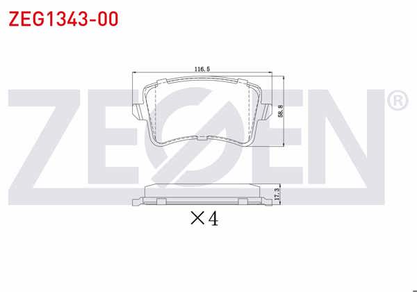 ZEGEN ZEG1343-00 | Fren Balata Arka A4 1.8 TFSI 2007-2015 / 2.0 TDI 2007-2015 / 3.0 TDI 2007-2015 / A5 (8T3) 1.8 TFSI 2007-2017 / 3.0 TDI 2007-2017 / 3.0 TFSI 2007-2017 / Q5 (8R) 2.0 TFSI 2008-/ 2.0 TDI 2008-/ 3.0 TDI 2008 -