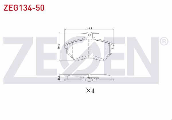 ZEGEN ZEG134-50 | Fren Balata Ön VW Passat (3A2,35I) 1.8 1988-1997 / 2.0 1988-1997 / Golf III 1.9 TDI 1991-1999 / Caddy II 1.9 Sdı 1995-2004 / Seat Ibiza II 1.6İ 1993-2002 / 1.7 Sdı 1993-2002 / Toledo I 1.8 1991-1999 /
