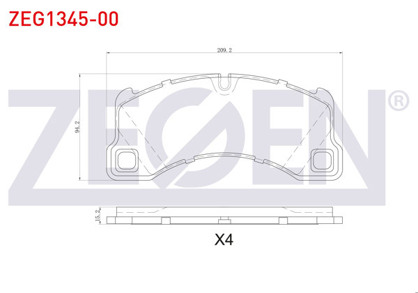 ZEGEN ZEG1345-00 | Fren Balata Ön Porsche Cayenne (955) 3.0 TDI 2002-2010 / Cayenne 3.6İ 2002-2010 / Cayenne S 4.5İ V8 2002-2010 / VW Touareg 3.0 V6 TDI 2002-2010 / VW Touareg 2.5 R5 TDI 2002-2010
