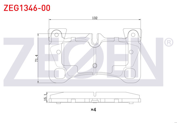 ZEGEN ZEG1346-00 | Fren Balata Arka Porsche Cayenne (955) S4.8İ 2002-2010 / Cayenne (955) S4.5İ V8 2002-2010