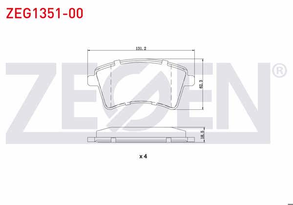 ZEGEN ZEG1351-00 | Fren Balata Ön Renault Kangoo (Kw0 / 1) 1.5 DCI 2008-/ Mercedes Cıtan (415) 109 CDI 2012-/ Cıtan (415) 108 CDI 2012 -
