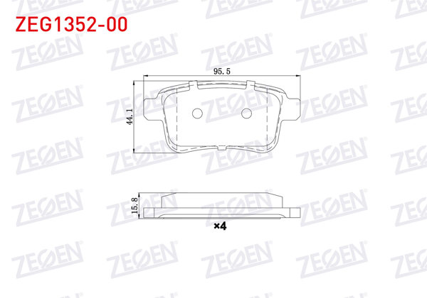 ZEGEN ZEG1352-00 | Fren Balata Arka Renault Kangoo (Kw0 / 1) 1.5 DCI 2008 -