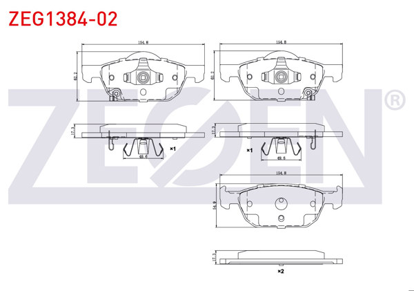 ZEGEN ZEG1384-02 | Fren Balata Ön Honda Accord VIII (Cu) 2.0 I-Vtec 2008 -