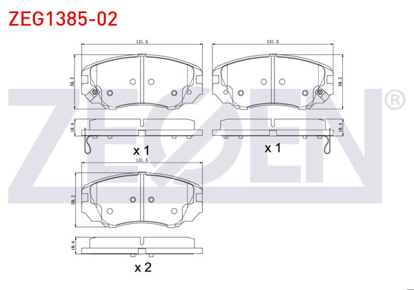 ZEGEN ZEG1385-02 | Fren Balata Ön Ikazlı Opel Insignia 1.6 16 Jant 2008-/ Insignia 1.6 T 2008-/ Insignia 2.0 CDTI 130 Hp 2008 -