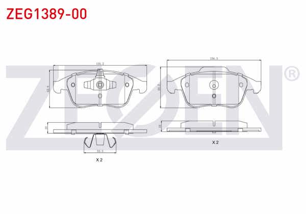 ZEGEN ZEG1389-00 | Fren Balata Ön Renault Laguna III (Bt0 / 1) 2.0 DCI 2007-/ 2.0İ 16V 2007-/ Megane III 2.0 DCI 2008-2015 / Latitude 1.5 DCI 2011-/ 2.0 DCI 2011-/ Scénıc III 1.6İ 16V 2009-/ 1.5 DCI 2009 -