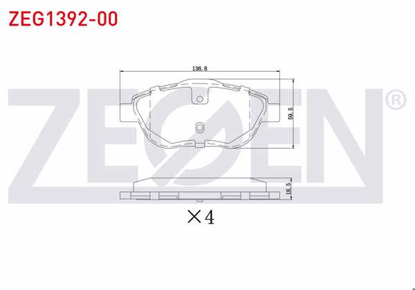 ZEGEN ZEG1392-00 | Fren Balata Ön C3 II 1.0 1.2 1.4 1.6 09-/ C3 Picasso 1.2 1.6 09-/ C3 Aircross II 1.2 1.6 1.5 17-/ C4 Cactus 1.5 18-/ C4 Cactus Van 19-/ Opel Crossland X 17-/ Corsa F 1.2 1.5 19-/ Ds 3 1.2 1.6 09-/ C4 X