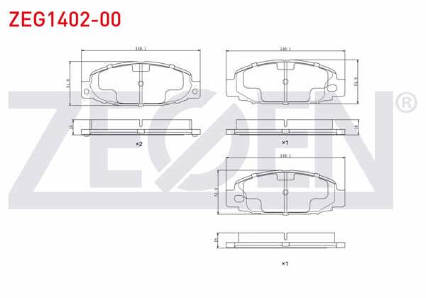 ZEGEN ZEG1402-00 | Fren Balata Ön Mitsubishi Canter Fuso Fe519 3.0 2006 -