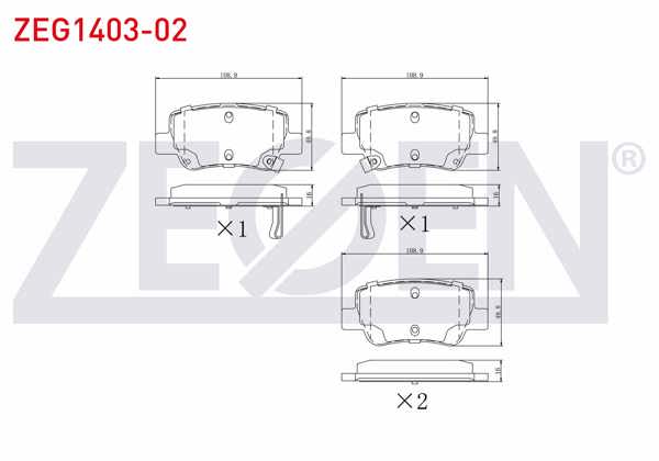 ZEGEN ZEG1403-02 | Fren Balata Arka Ikazlı Toyota Avensis (T27) 1.6İ 2009-/ Avensis (T27) 1.8İ 2009-/ Avensis (T27) 2.0 D 2009-/ Avensis (T27) 2.0 D-4D 2009 -
