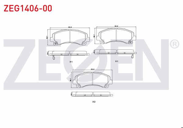 ZEGEN ZEG1406-00 | Fren Balata Ön Ikazlı Isuzu D-Max (8Dh) 2.5 D-2.5 Dıtd-3.0 D 2009 -