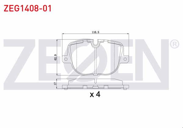 ZEGEN ZEG1408-01 | Fren Balata Arka Land Rover Discovery IV (La) 3.0 TD 4X4 2010-/ Range Rover IV (Lg) 3.0 TD 4X4 2012-/ Range Rover IV (Lg) 5.0 V8 4X4 2012 -
