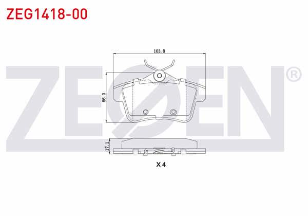 ZEGEN ZEG1418-00 | Fren Balata Arka Peugeot 3008 1.6 VTI 2009-/ 3008 1.6 HDI 2009-/ 5008 1.6 HDI 2009-/ Citroen Ds4 1.6 E-HDI 2011-/ Ds5 1.6 E-HDI 2011-/ C4 (B7) 1.6 2009-/ Ds4 1.6 Thp 2011 -