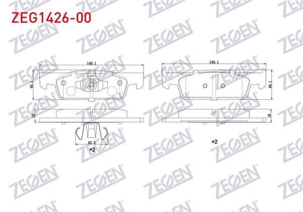 ZEGEN ZEG1426-00 | Fren Balata Ön Renault Symbol III (Jz0 / 1) 1.5 DCI 16 Jant 2012-/ Clio IV 1.5 DCI 75 Hp 2012-/ Clio IV 1.2 16V 16 2012-/ Dacia Sandero Stepway 1.5 DCI 2012-/ Smart Fortwo 1.0 2014-/ Forfour 1.0 2014 -