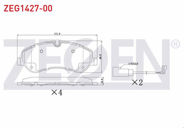 ZEGEN ZEG1427-00 | Fren Balata Ön Fişli Ford Transit Custom (V362) 2.2 TDCI 2012-/ Transit (V363) 2.2 TDCI 2014 -