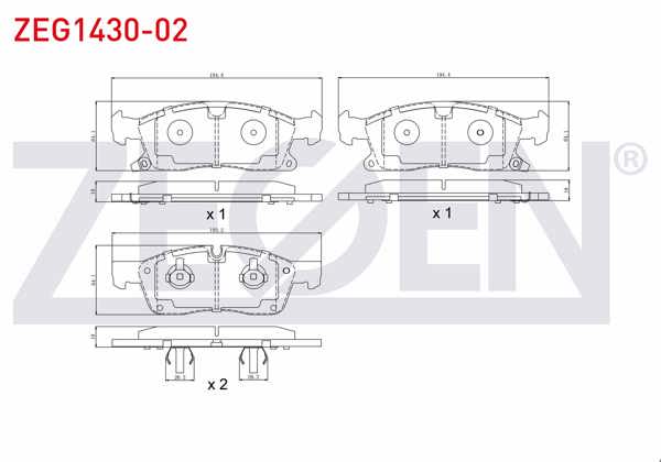ZEGEN ZEG1430-02 | Fren Balata Ön Ikazlı Jeep G.Cherokee IV (Wk,Wk2) 3.0 Crd 4X4 2010-/ 3.6 V6 4X4 2010-/ Mercedes M Serisi (W166) Ml 250 CDI 4X4 2011-/ Ml 350 4X4 2011 -
