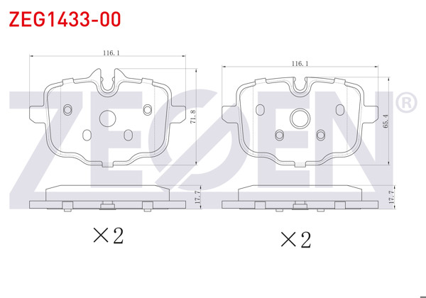 ZEGEN ZEG1433-00 | Fren Balata Arka BMW 5 Serisi (F10) 535 D 2010-/ (F10) 525 D 2010-/ (F10) 520 İ 2010 -