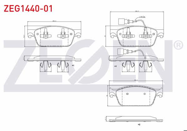 ZEGEN ZEG1440-01 | Fren Balata Ön Fişli Volkswagen Transporter VI 2.0 TDI 102 Hp 2009-/ Transporter VI 2.0 TDI Bıtdı 180 Hp 2009-/ Transporter VI 2.0 TDI 140 Hp 2009 -