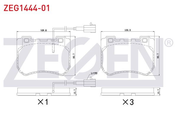 ZEGEN ZEG1444-01 | Fren Balata Fişli On Alfa Romeo 159 1.8 Mpı-1.8 Tbı-1.9 Jtdm-1.9 Jtb-2.0 Jtdm 2006-2011
