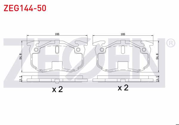 ZEGEN ZEG144-50 | Fren Balata Arka Peugeot 206 (2A / C) 1.6İ 16V 1998-2006 / 1.6 HDI 1998-2006 / 2.0 HDI 1998-2006 / 2.0 Gtı 1998-2006 / 205 1.9 Gtı 1983-1998 / Citroen Zx (N2) 1.6 1991-1997