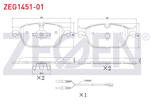 ZEGEN ZEG1451-01 | Fren Balata Ön Fişli Citroen C4 1.6 Thp 2009-2016 / Ds4 1.6 Thp-2.0 HDI 2011-/ Ds5 1.6 E-HDI-1.6 Thp 2011-/ Peugeot 308 1.6 Thp 2007-2013 / 508 1.6 HDI-1.6 Thp-2.0 HDI-2.2 HDI 2010 -