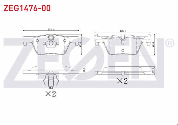 ZEGEN ZEG1476-00 | Fren Balata Arka BMW 1 Serisi (F20,F21) 116 İ 2010-/ 118 İ 2010-/ 116 D 2010-/ 120 D 2010-/ 3 Serisi (F30) 320 D 2011-/ 318 İ 2011-/ 316 İ 2011-/ 330 Xi 2011 -