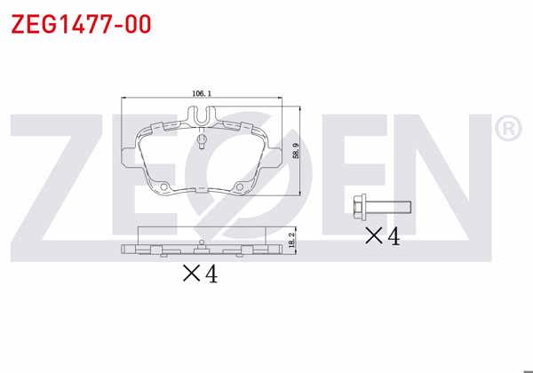 ZEGEN ZEG1477-00 | Fren Balata Arka Mercedes A Serisi (W169) A 170 CDI 2004-2012 / A 200 2004-2012 / A 160 CDI 2004-2012 / B Serisi (W246) B 160 2011-/ Gla Serisi (X156) Gla 180 CDI 2013-/ Gla 200 2013 -