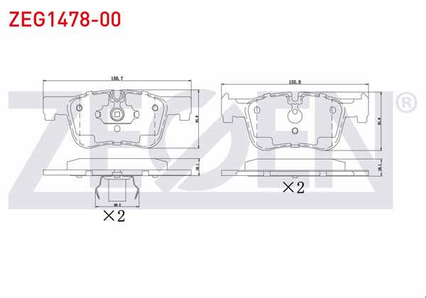 ZEGEN ZEG1478-00 | Fren Balata Ön BMW 1 Serisi (F20,F21) 116 İ 2010-/ 118 İ 2010-/ 116 D 2010-/ 118 D 2010-/ 120 D 2010-/ 3 Serisi (F30) 316 İ 2011-/ 320 D 2011-/ 318 İ 2011-/ 316 Ci 2011-/ 330 Xi 2011 -