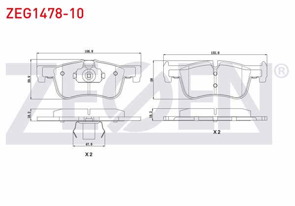 ZEGEN ZEG1478-10 | Fren Balata Ön BMW 1 Serisi (F20,F21) 116 İ 2010-/ (F20,F21) 116 D 2010-/ (F20,F21) 118 D 2010 -