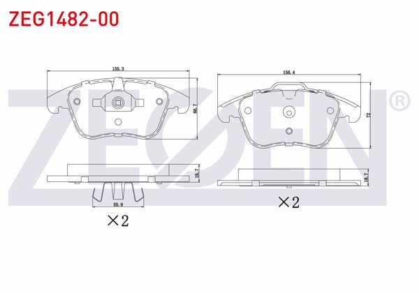 ZEGEN ZEG1482-00 | Fren Balata Ön Land Rover Range Rover Evoque (Lv) 2.0 Si4 2011 -