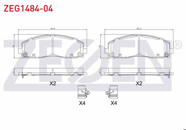 ZEGEN ZEG1484-04 | Fren Balata Ön Ikazlı Fiat Freemont (Jf) 2.0 Mjt 2011-/ Voyager Mpv (Rt) 2.8 Crd 2011 -