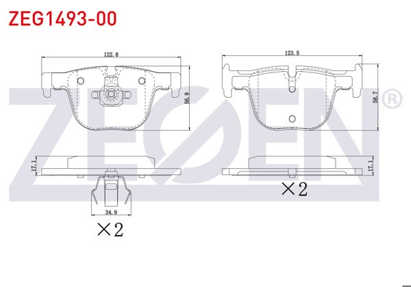 ZEGEN ZEG1493-00 | Fren Balata Arka BMW 3 Serisi (F30) 335 İ 2011 -