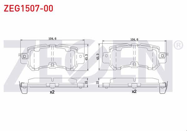 ZEGEN ZEG1507-00 | Fren Balata Ikazlı Arka Mazda Cx-3 1.5 D 4X4 2016-/ Cx-5 (Ke,Gh) 4X4 2.0 2011-/ Cx-5 (Ke,Gh) 2.2 D 4X4 2011 -