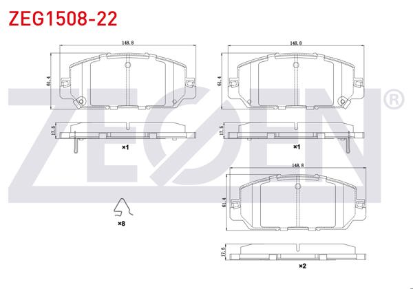 ZEGEN ZEG1508-22 | Fren Balata Ön Ikazlı Honda Cr-V V 2016 -
