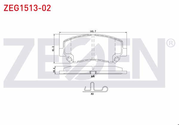 ZEGEN ZEG1513-02 | Fren Balata Ön Ikazlı Mazda Cx-5 (Ke,Gh) 2.0-2.2 D 4X4 2011-/ Jeep Cherokee (Kl) 2.0 Crd-3.2 V6 2014 -