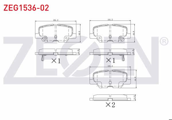 ZEGEN ZEG1536-02 | Fren Balata Arka Ikazlı Mitsubishi Asx (Ga,W) 1.6 2010-/ 1.8 2010-/ Outlander III (Ggw,Gfw) 2.0 2012-/ Citroen C4 Aircross 1.6 HDI 2012-/ Peugeot 4008 1.6 HDI 2012-/ Mazda 6 (Gj,Gh) 2.0 2013 -