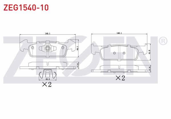 ZEGEN ZEG1540-10 | Fren Balata Ön Dacia Logan II 1.5 DCI 2012-/ Logan II 1.2 2012-/ Sandero II 1.2 2013-/ Sandero II 1.5 DCI 2013-/ Renault Twingo III 1.0 Sce 70 2014 -