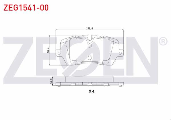 ZEGEN ZEG1541-00 | Fren Balata Arka Land Rover Range Rover IV (Lg) 3.0 TD 4X4 2012-/ 4.4 TD V8 4X4 2012-/ 5.0 V8 4X4 2012-/ Sport (Lw) 3.0 TD 4X4 2013-/ 3.0 4X4 2013-/ 5.0 V8 4X4 2013 -