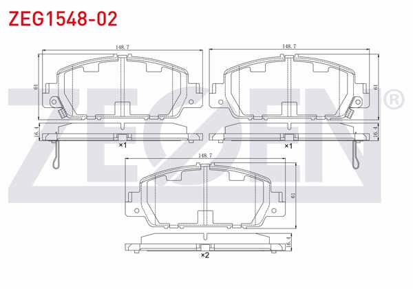 ZEGEN ZEG1548-02 | Fren Balata Ön Ikazlı Honda Hr-V (Ru) 1.5 I-Vtec 2016-/ Hr-V (Ru) 1.6 I-Dtec 2016 -